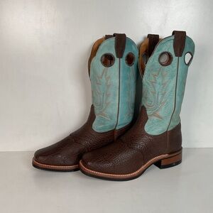 Boulet Turquoise Buckaroo Cowgirl Boots 9.5 C Vibram Lug